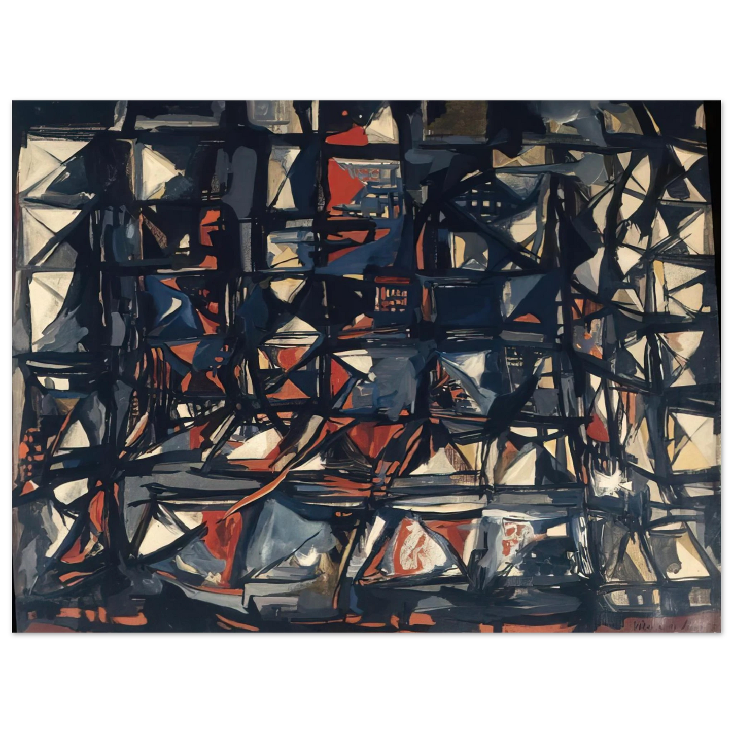 Maria Helena Vieira da Silva - Untitled - 1955  75x100 cm / 30x40inches Fine Art Poster