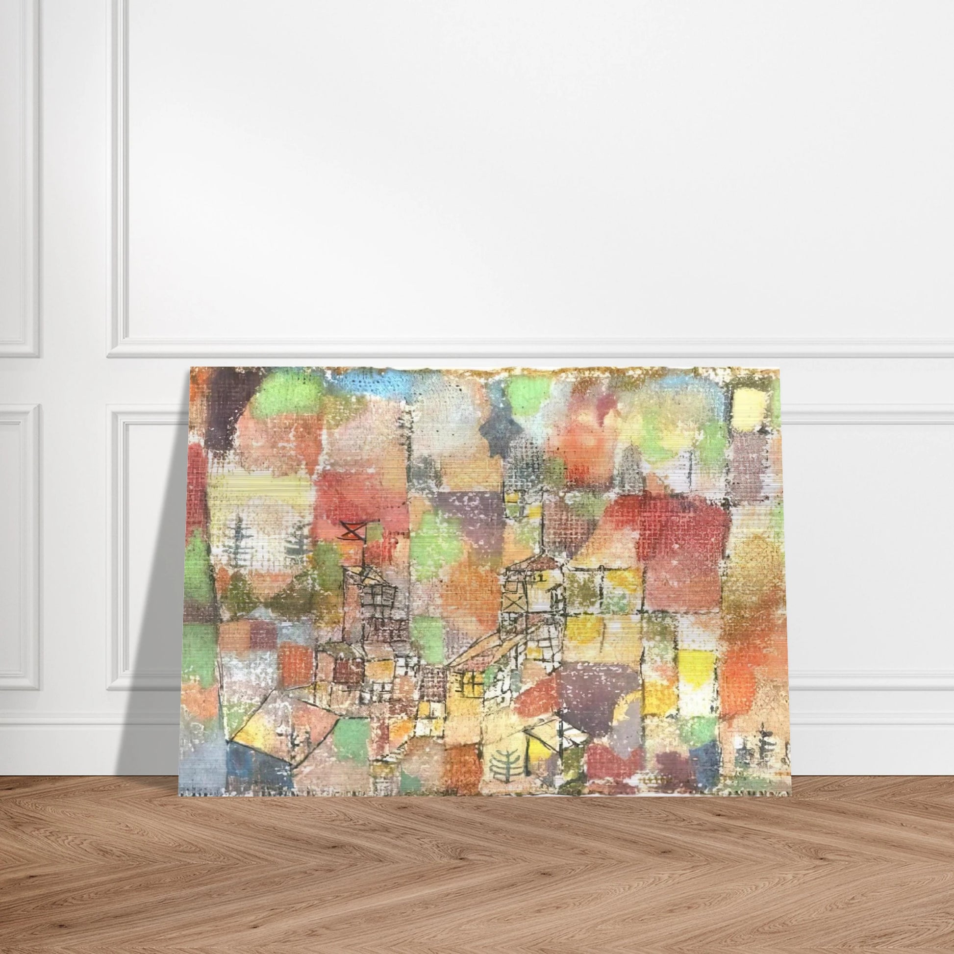 TWO COUNTRY HOUSES 1918 - Paul Klee Brushed Aluminum Print - 70x100 cm / 28x40 inches | Paul Klee Aluminum Print | Paul Klee Prints