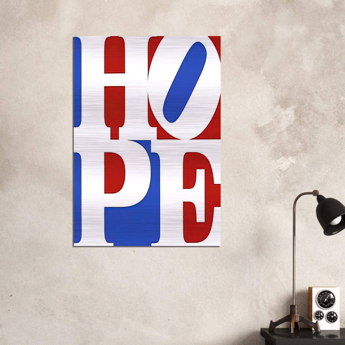 Hope - Robert Indiana Brushed Aluminum Print - 70x100 cm / 28x40 inches | Robert Indiana Aluminum Print | Robert Indiana Prints