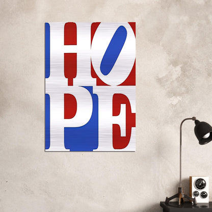 Hope - Robert Indiana Brushed Aluminum Print - 70x100 cm / 28x40 inches | Robert Indiana Aluminum Print | Robert Indiana Prints