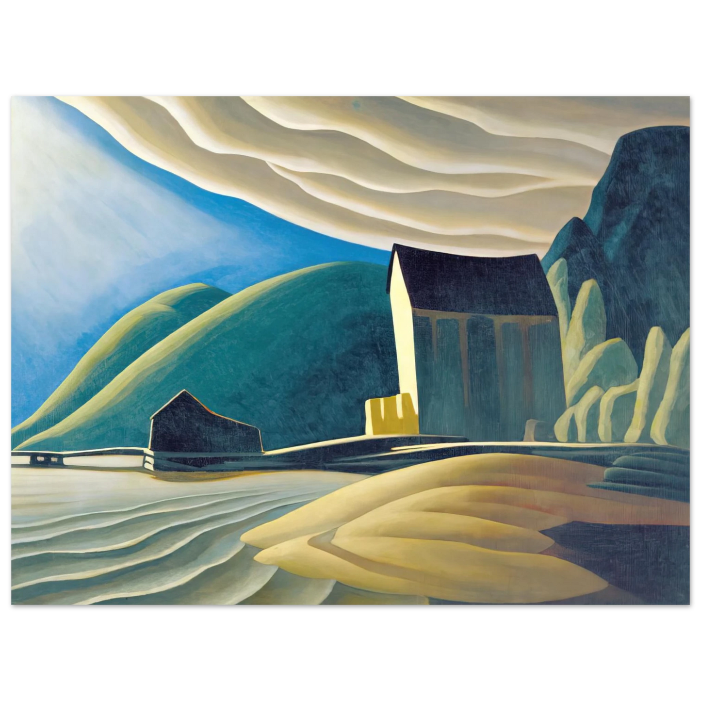 Lawren Harris - Ice House, Coldwell, Lake Superior - 1923  75x100 cm / 30x40inches Fine Art Poster