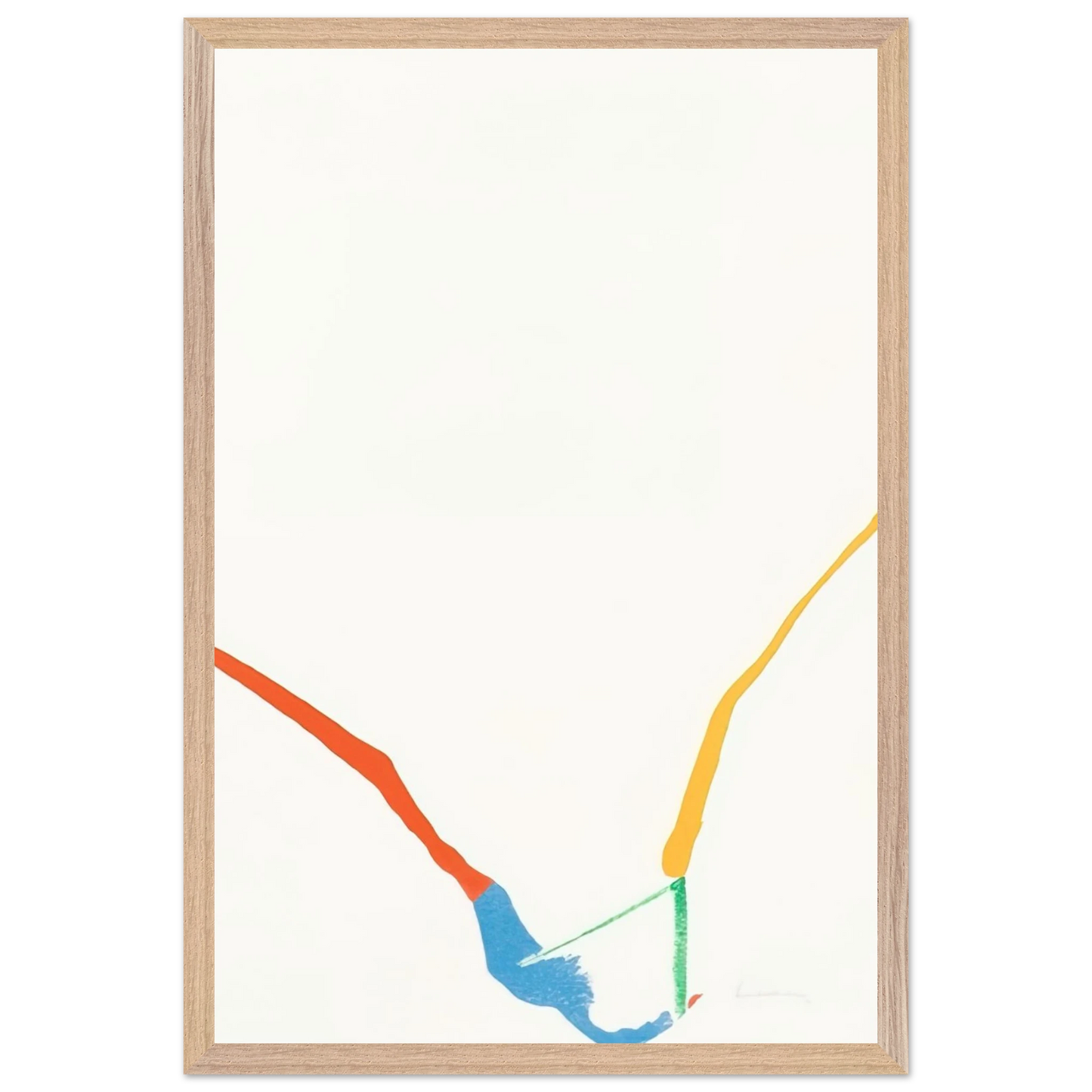Helen Frankenthaler - What Red Lines Can Do - 1970 Wall art - 15x20 cm / 6x8 inches - Premium Wooden Framed Poster With Fine Art Paper-canvas - Wood frame