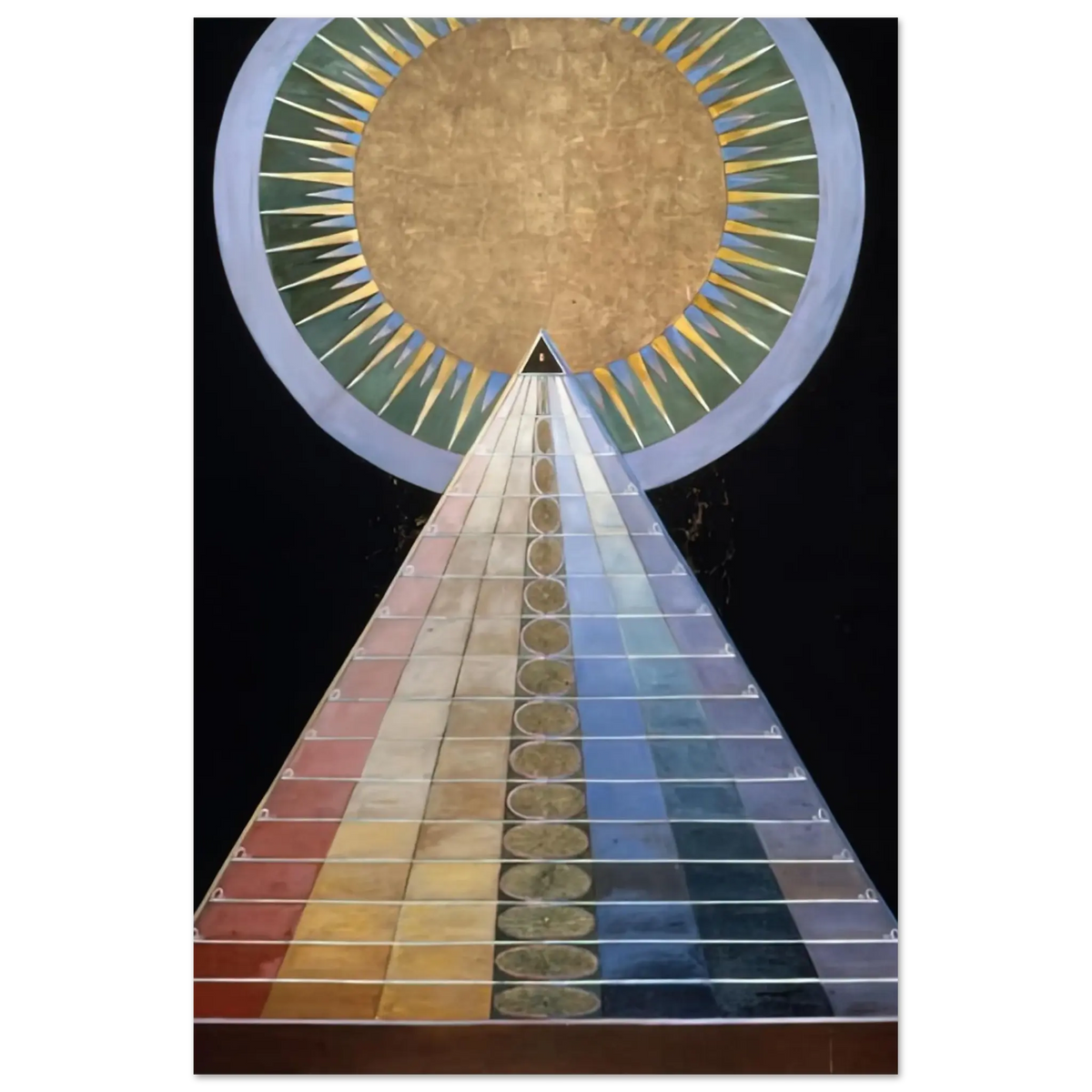 Hilma af Klint - ALTAR PAINTING 1915 Wall art - A1 (59.4 x 84.1  cm) - Premium Wooden Framed Poster With Fine Art Paper - Wood frame