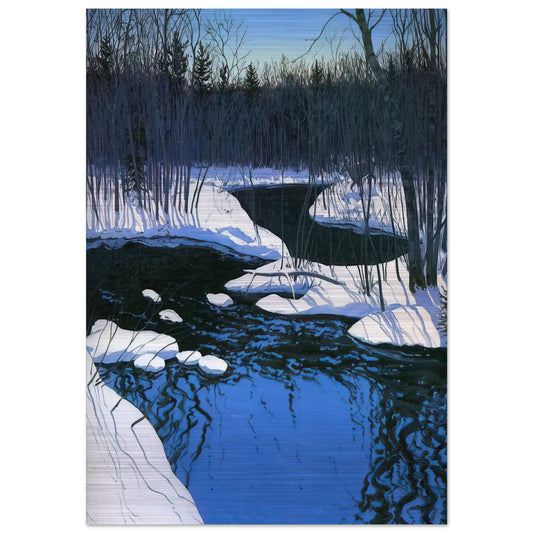 Unyarded deer - Contemporary Realism - Neil Welliver Brushed Aluminum Print - 70x100 cm / 28x40 inches | Neil Welliver Aluminum Print | Neil Welliver Prints