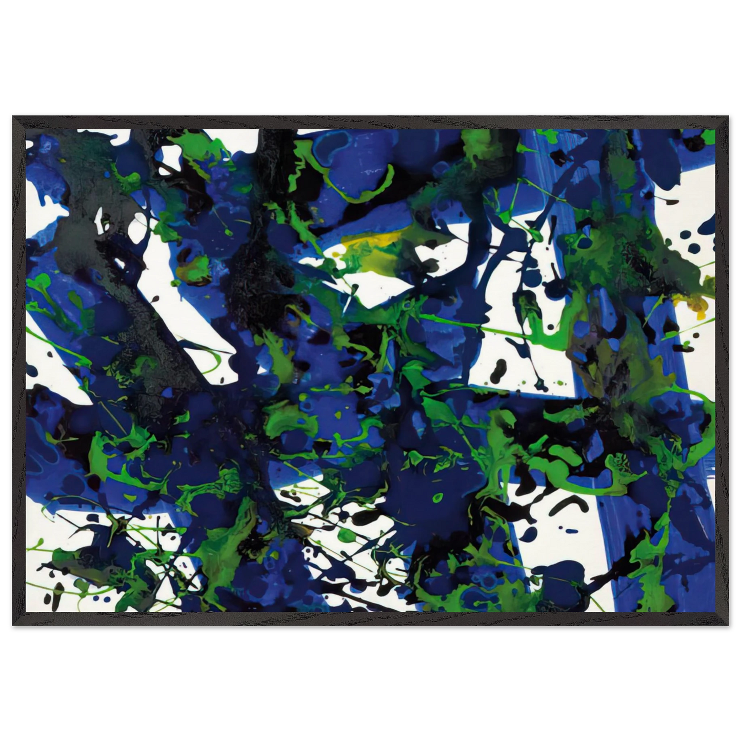Untitled  SFP94-17  SF94-032  - Sam Francis 70x100 cm / 28x40 inches Framed Art Print – Black Wooden Frame