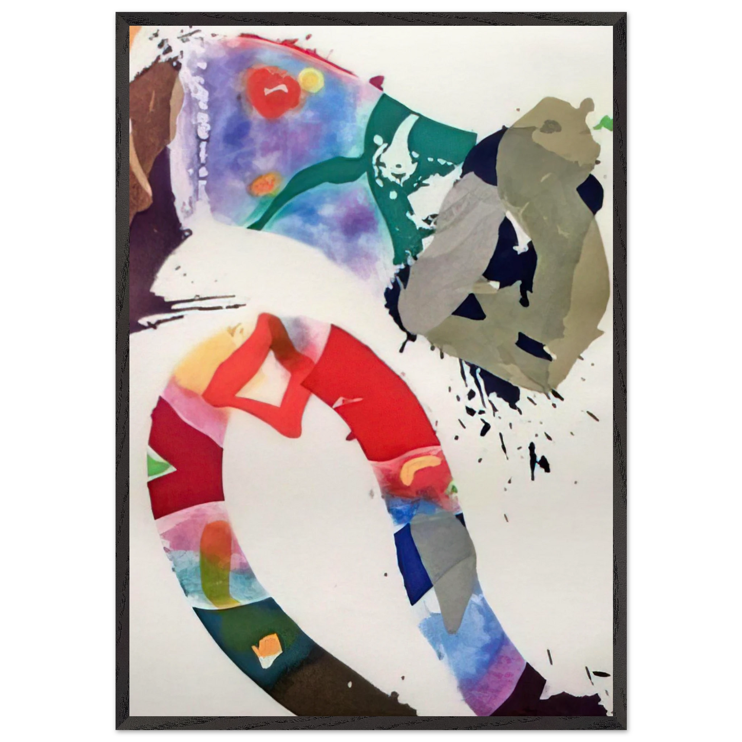Untitled  SFE 092  - Sam Francis 70x100 cm / 28x40 inches Framed Art Print – Black Wooden Frame