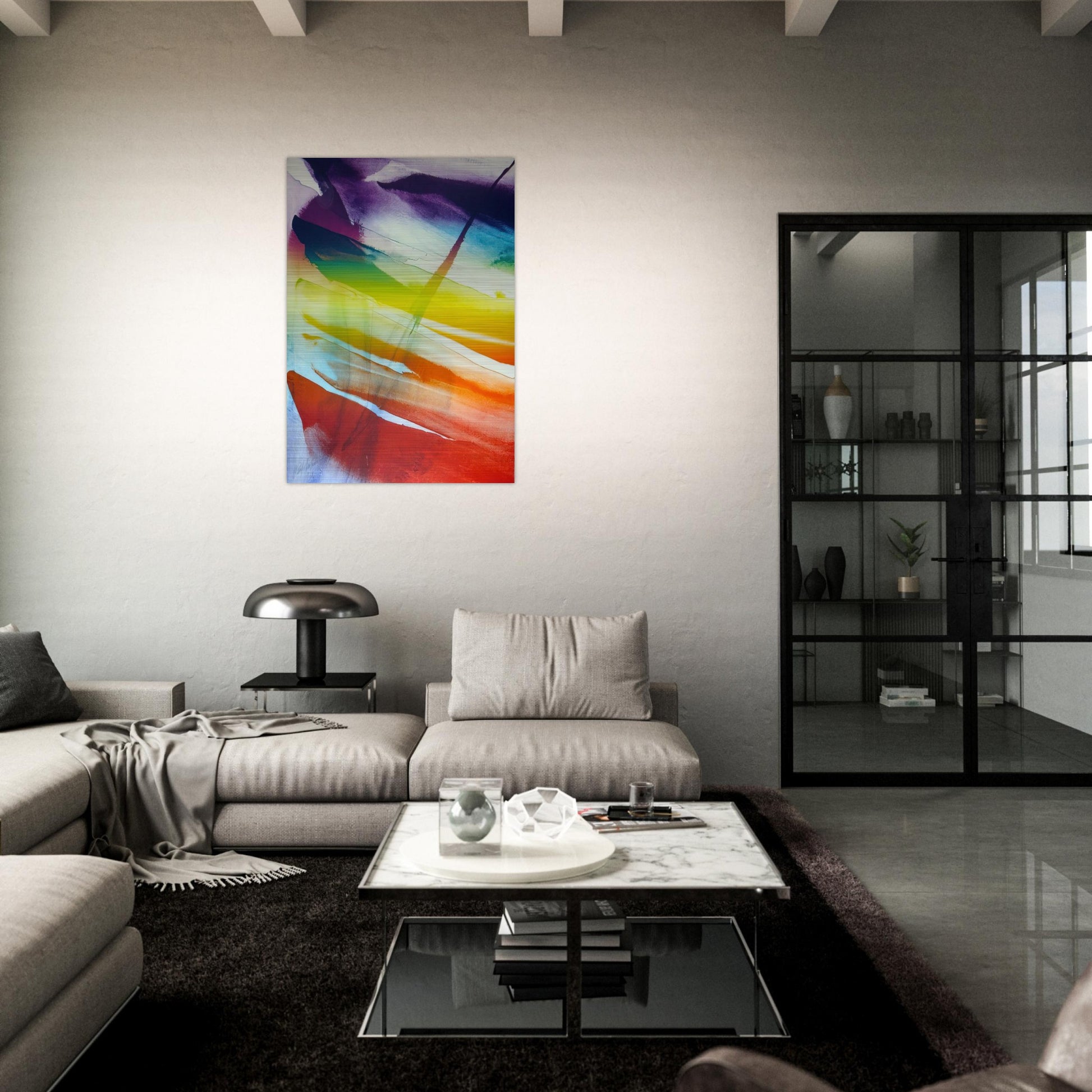 Phenomena Franklin's Kite - 1974 - Paul Jenkins Brushed Aluminum Print - 70x100 cm / 28x40 inches | Paul Jenkins Aluminum Print | Paul Jenkins Prints