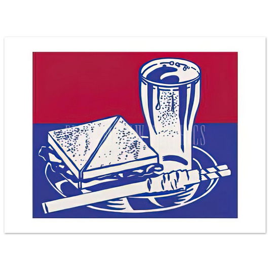 Roy Lichtenstein - SANDWICH AND SODA 1964  75x100 cm / 30x40inches Fine Art Poster