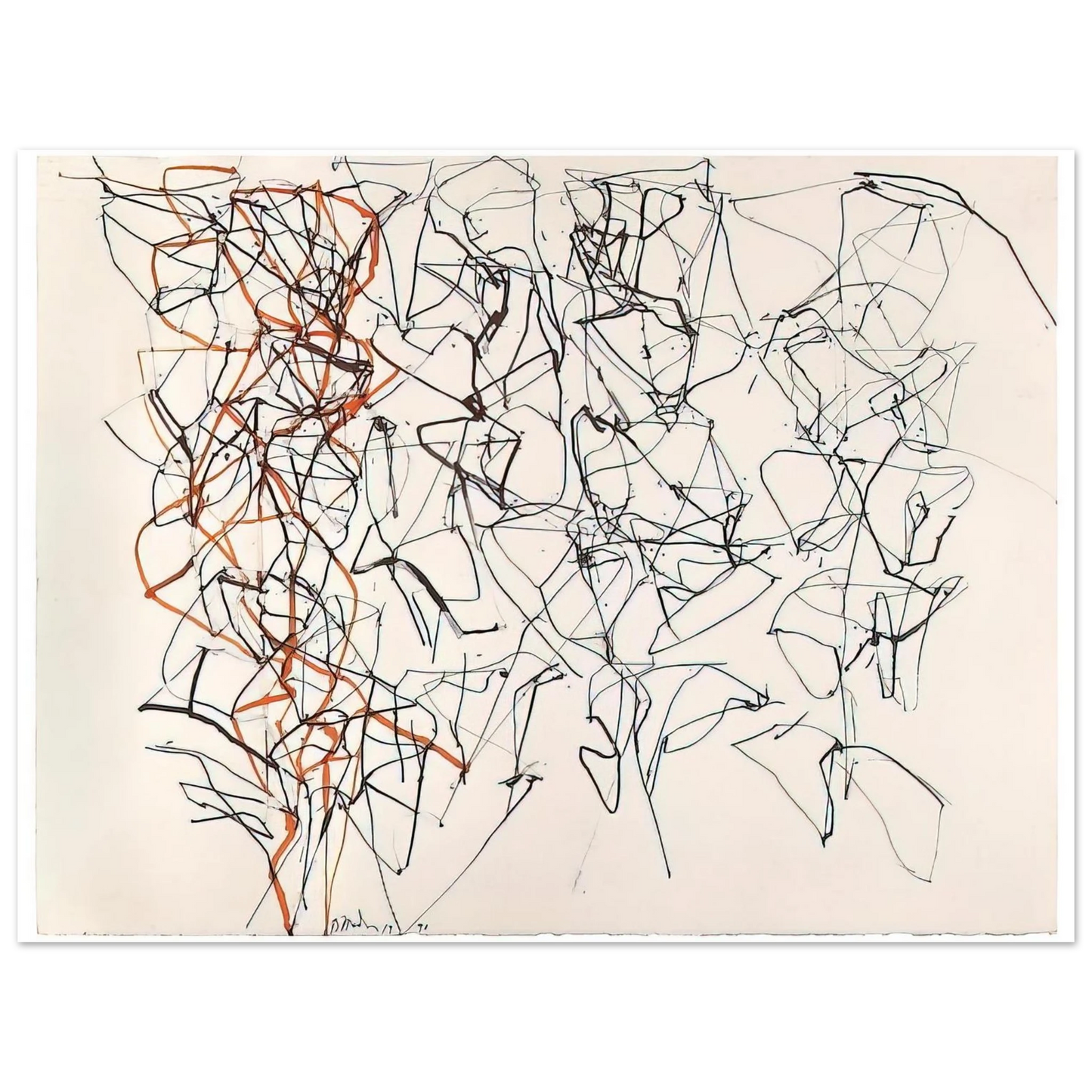 Brice Marden - Study for the Virgins - 1990  75x100 cm / 30x40inches Fine Art Poster