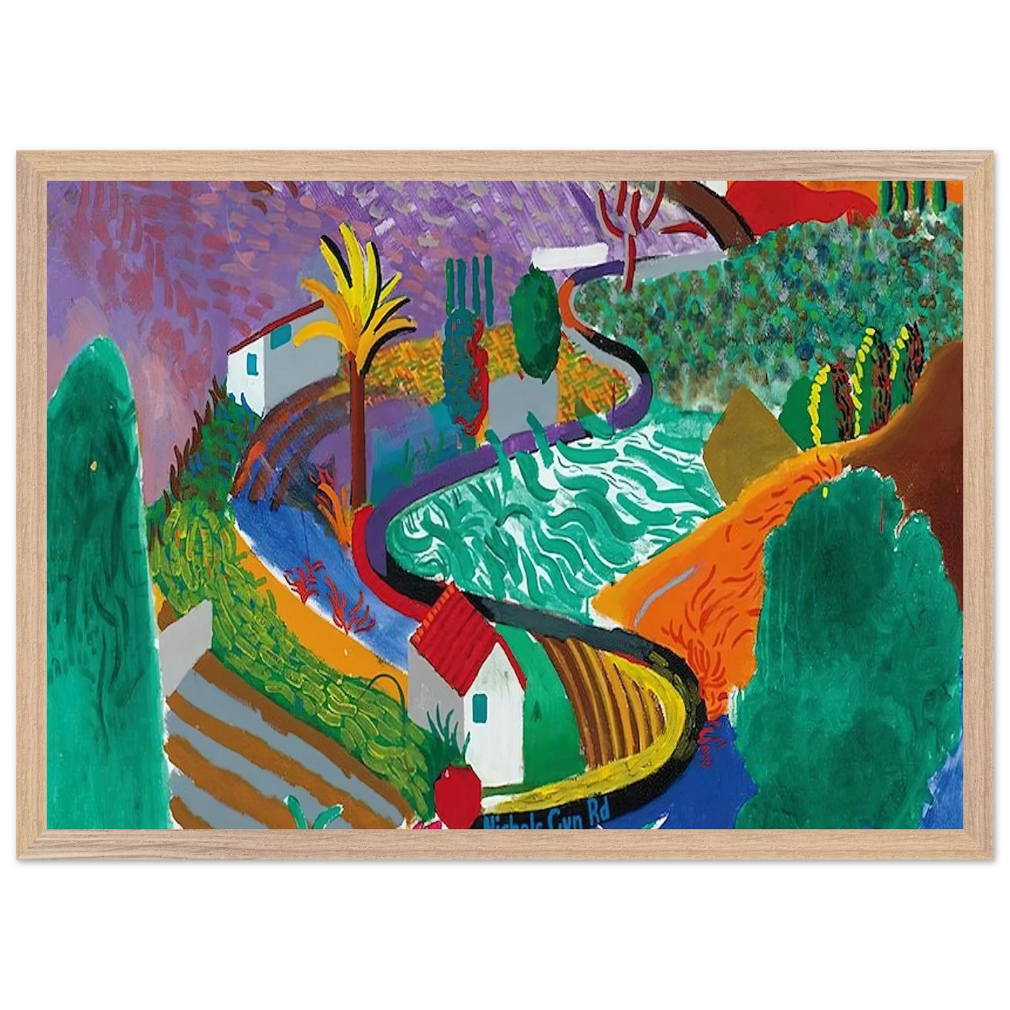 David Hockney - David Hockney Wall art - A3 (29.7 x 42  cm) - Premium Wooden Framed Poster With Fine Art Paper-canvas - Wood frame