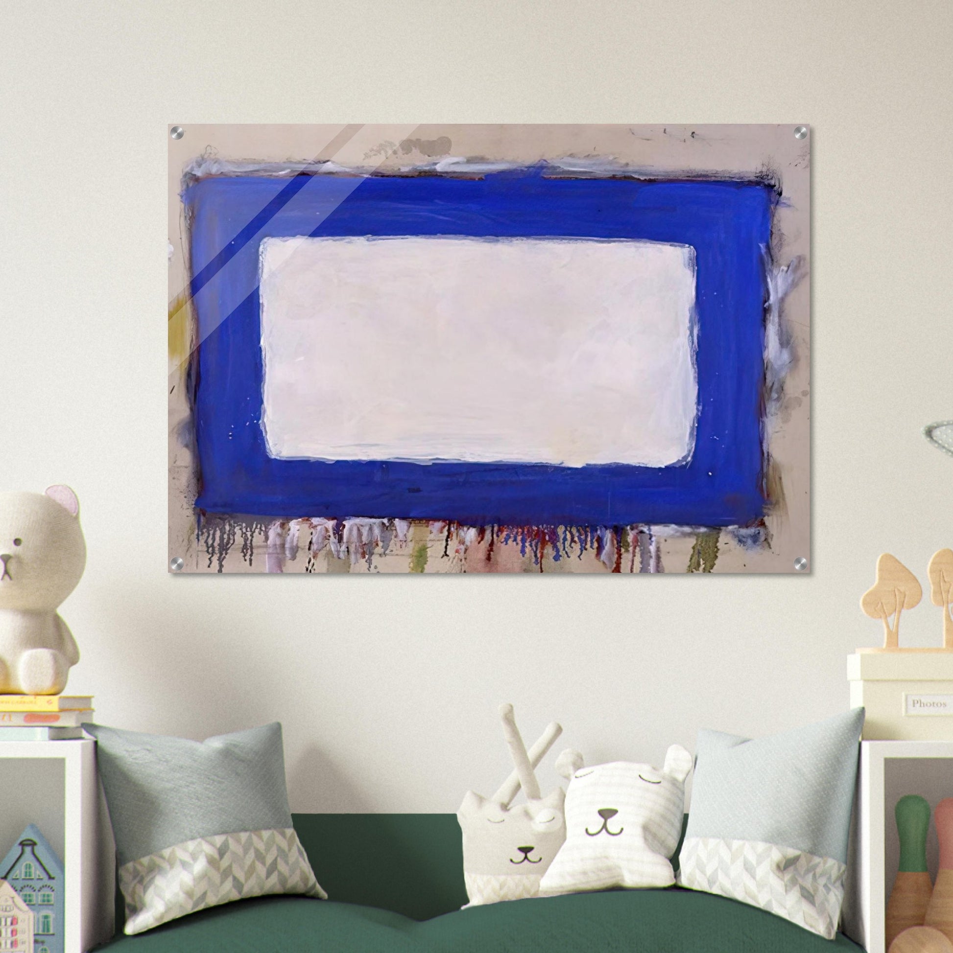 Blue Rectangle II - 1958 - Gene Davis Acrylic Print - 70x100 cm / 28x40″ inches | Gene Davis Wall Art | Gene Davis Prints