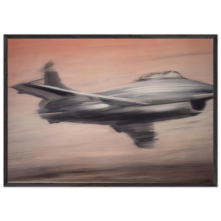 JET FIGHTER 1963 - Gerhard Richter 70x100 cm / 28x40 inches Framed Art Print – Black Wooden Frame
