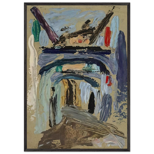 GASSE MIT TORBOGEN - Gabriele Munter 70x100 cm / 28x40 inches Framed Art Print – Black Wooden Frame