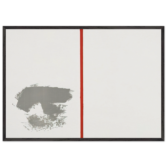 Ohne Titel mit rotem Strich - 1970 - Blinky Palermo 70x100 cm / 28x40 inches Framed Art Print – Black Wooden Frame