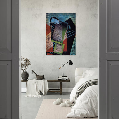 STILL LIFE DEDICATED TO ANDRE SALMON 1915 - Juan Gris Brushed Aluminum Print - 70x100 cm / 28x40 inches | Juan Gris Aluminum Print | Juan Gris Prints