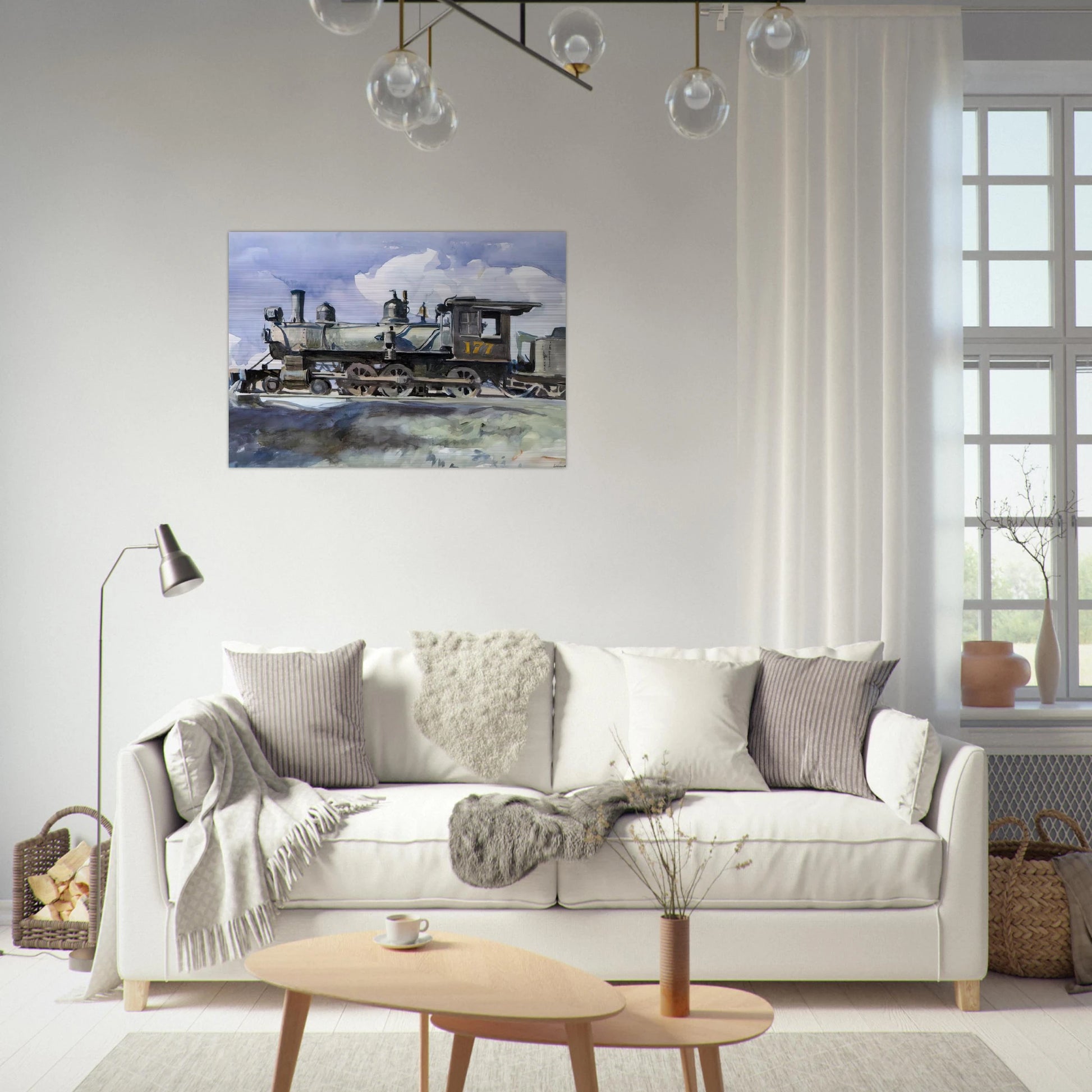 D. and R. G. Locomotive - Edward Hopper Brushed Aluminum Print - 70x100 cm / 28x40 inches | Edward Hopper Aluminum Print | Edward Hopper Prints