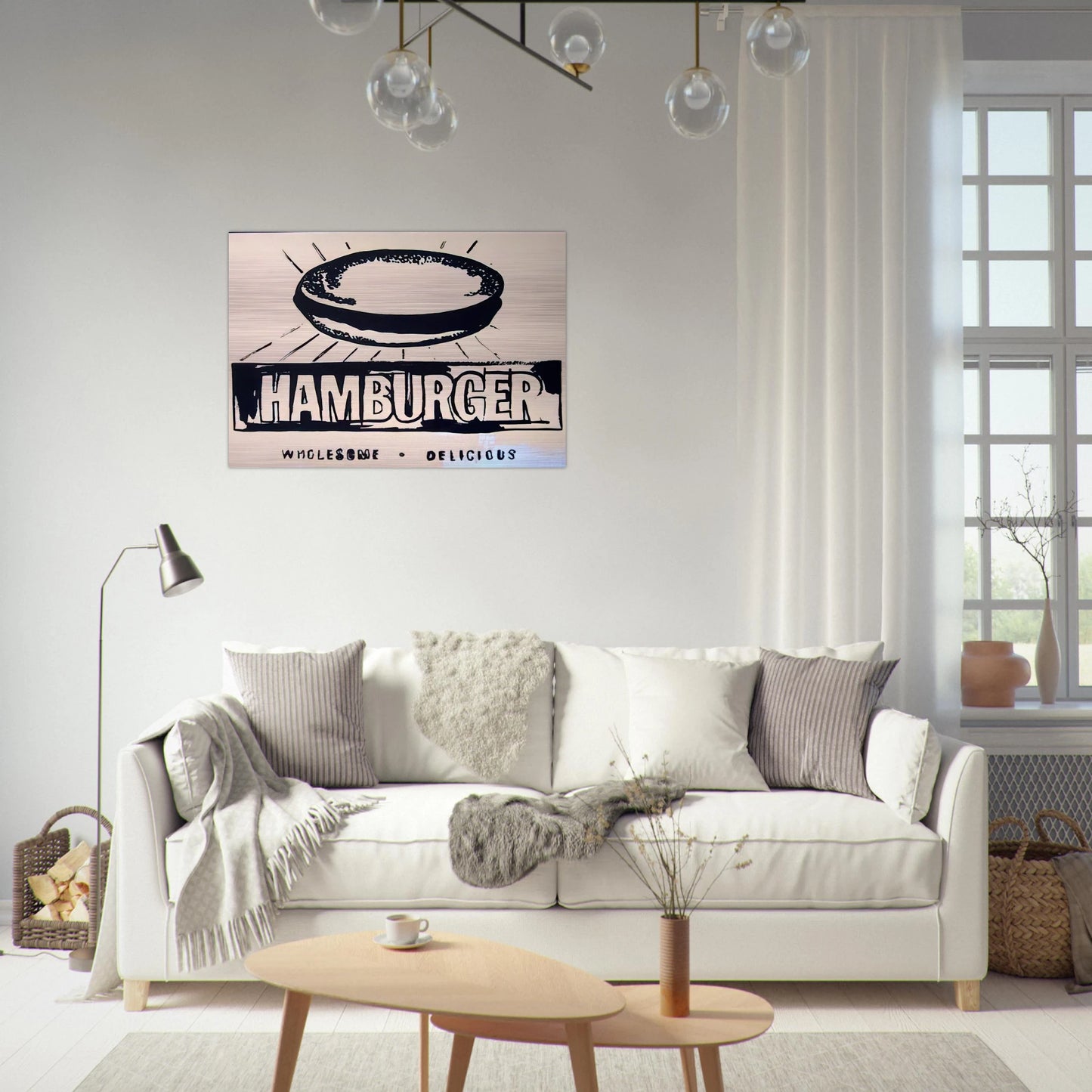 Hamburger  beige  - Andy Warhol Brushed Aluminum Print - 70x100 cm / 28x40 inches | Andy Warhol Aluminum Print | Andy Warhol Prints