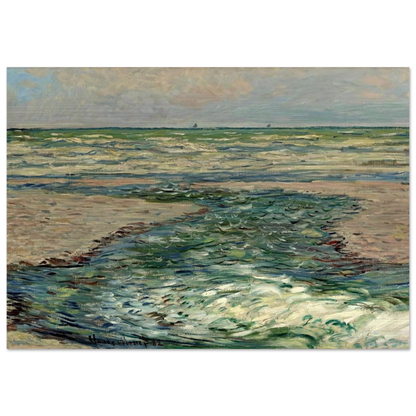 The Seacoast of Pourville, Low Tide - claude monet Brushed Aluminum Print - 70x100 cm / 28x40 inches | claude monet Aluminum Print | claude monet Prints