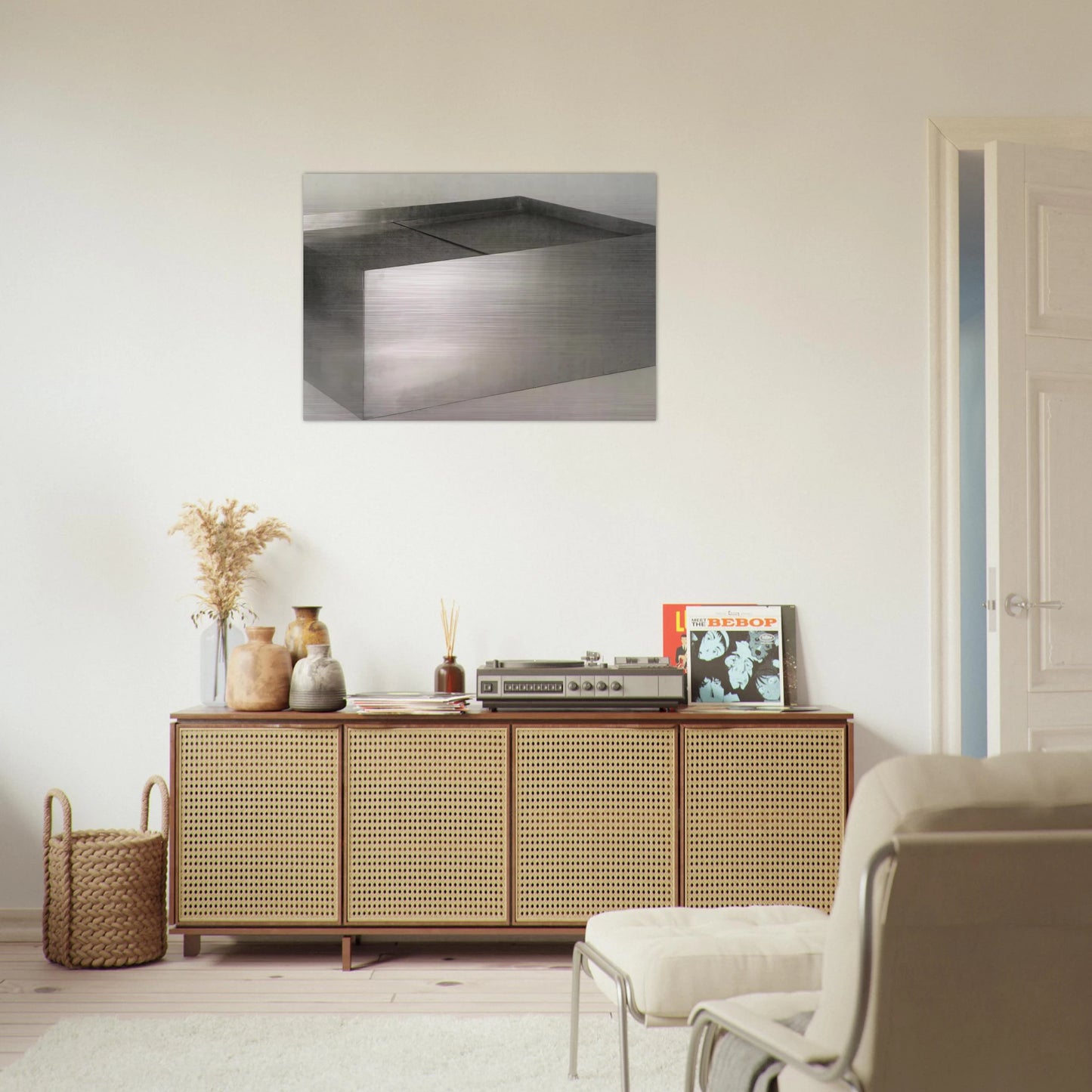 Untitled Double Coffee Table - 1971 - Donald Judd Brushed Aluminum Print - 70x100 cm / 28x40 inches | Donald Judd Aluminum Print | Donald Judd Prints