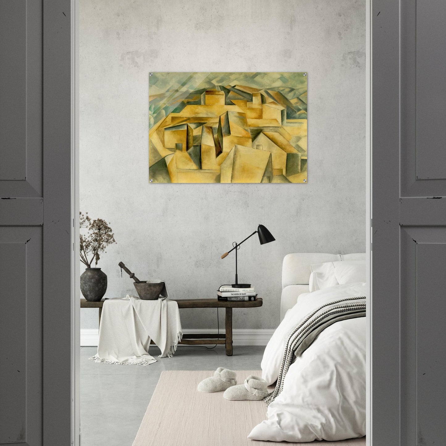 Houses on the hill - Pablo Picasso Acrylic Print - 70x100 cm / 28x40″ inches | Pablo Picasso Wall Art | Pablo Picasso Prints