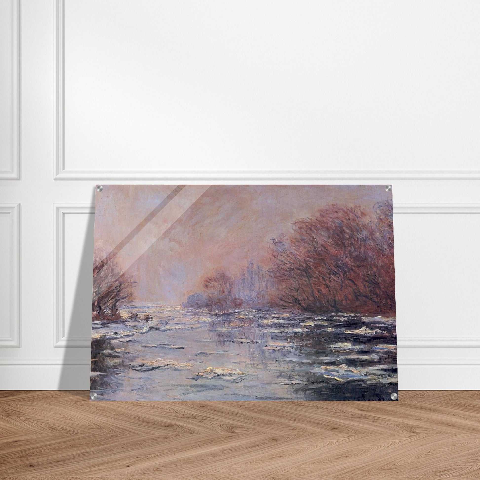 River Thawing near Vetheuil - claude monet Acrylic Print - 70x100 cm / 28x40″ inches | claude monet Wall Art | claude monet Prints