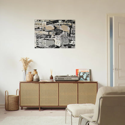 TOWNSCAPE 1969 0 - Gerhard Richter Brushed Aluminum Print - 70x100 cm / 28x40 inches | Gerhard Richter Aluminum Print | Gerhard Richter Prints