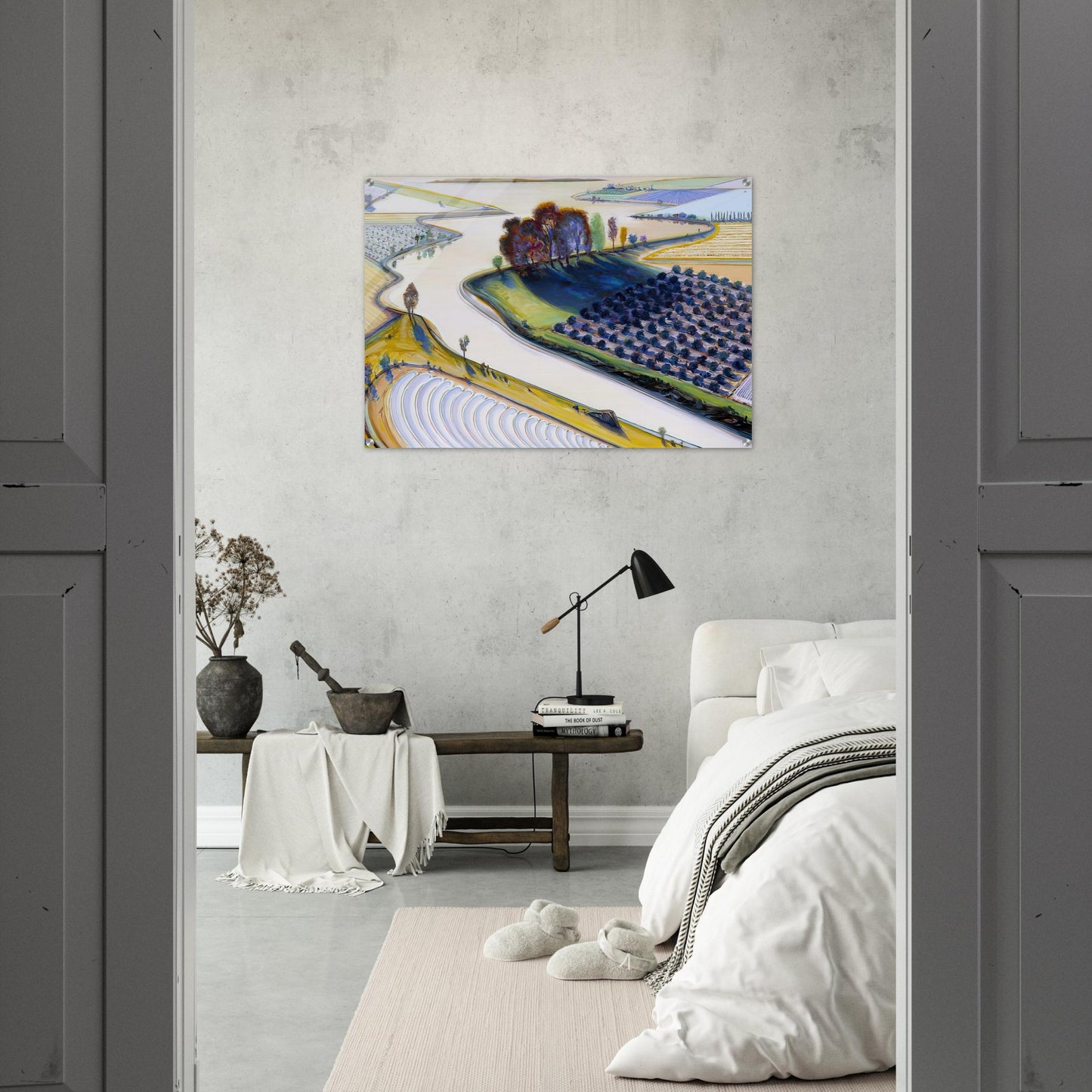 Flatland River - 1997 - Wayne Thiebaud Acrylic Print - 70x100 cm / 28x40″ inches