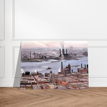 East River from the Thirtieth Story of the Shelton Hotel - Georgia O'Keeffe Brushed Aluminum Print - 70x100 cm / 28x40 inches | Georgia O'Keeffe Aluminum Print | Georgia O'Keeffe Prints