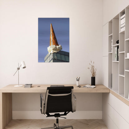 DROPPED CONE COLLABORATION WITH VAN BRUGGEN 2001 - Claes Oldenburg Brushed Aluminum Print - 70x100 cm / 28x40 inches | Claes Oldenburg Aluminum Print | Claes Oldenburg Prints
