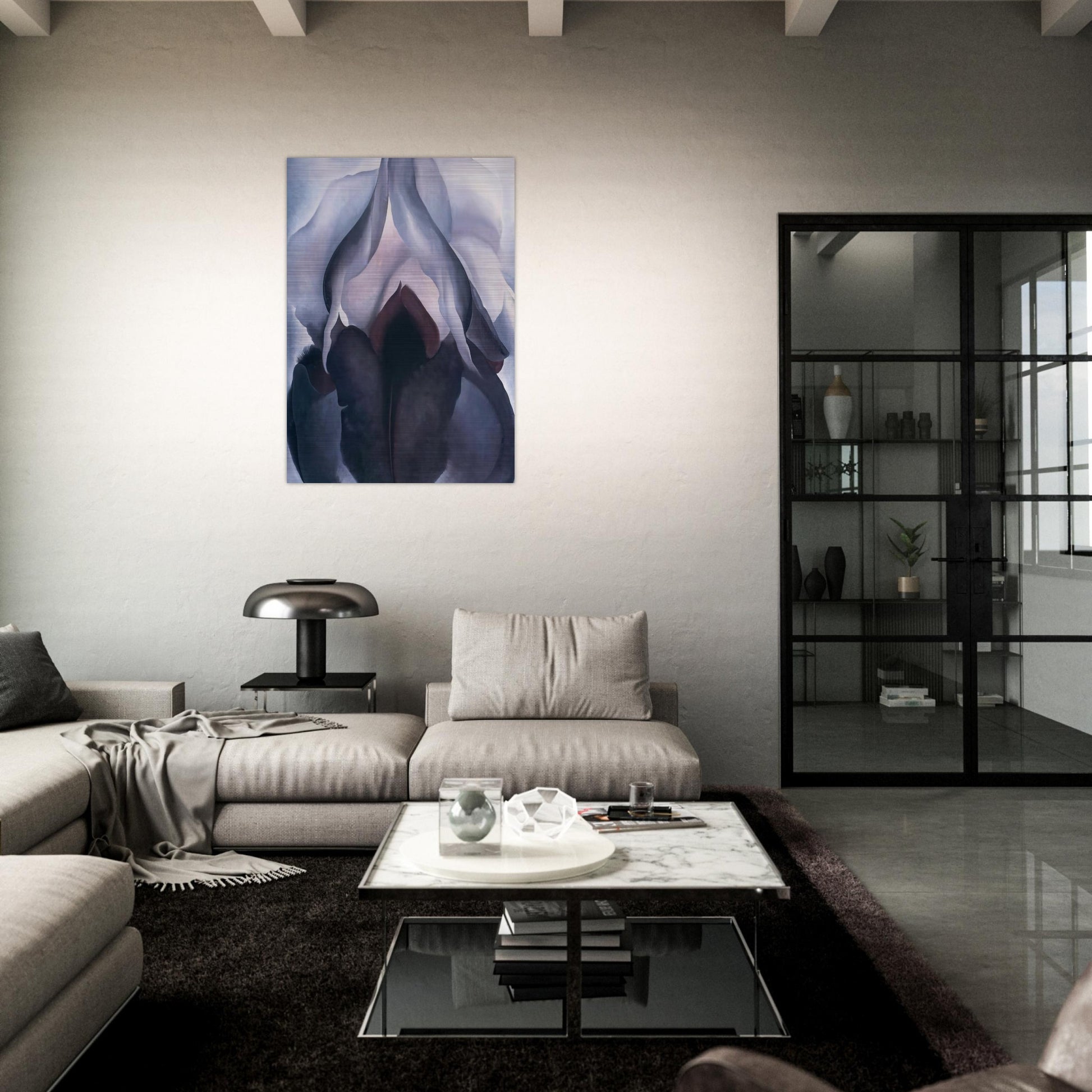 Black Iris III - Georgia O'Keeffe Brushed Aluminum Print - 70x100 cm / 28x40 inches | Georgia O'Keeffe Aluminum Print | Georgia O'Keeffe Prints