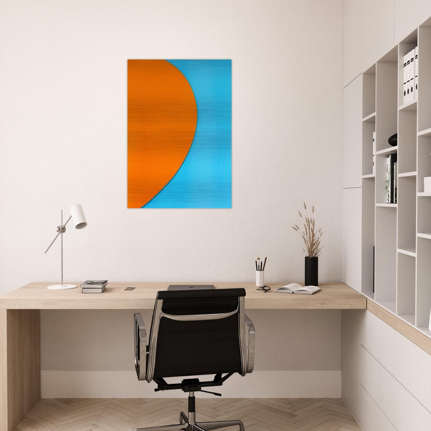Orange Relief with Blue - Ellsworth Kelly Brushed Aluminum Print - 70x100 cm / 28x40 inches | Ellsworth Kelly Aluminum Print | Ellsworth Kelly Prints