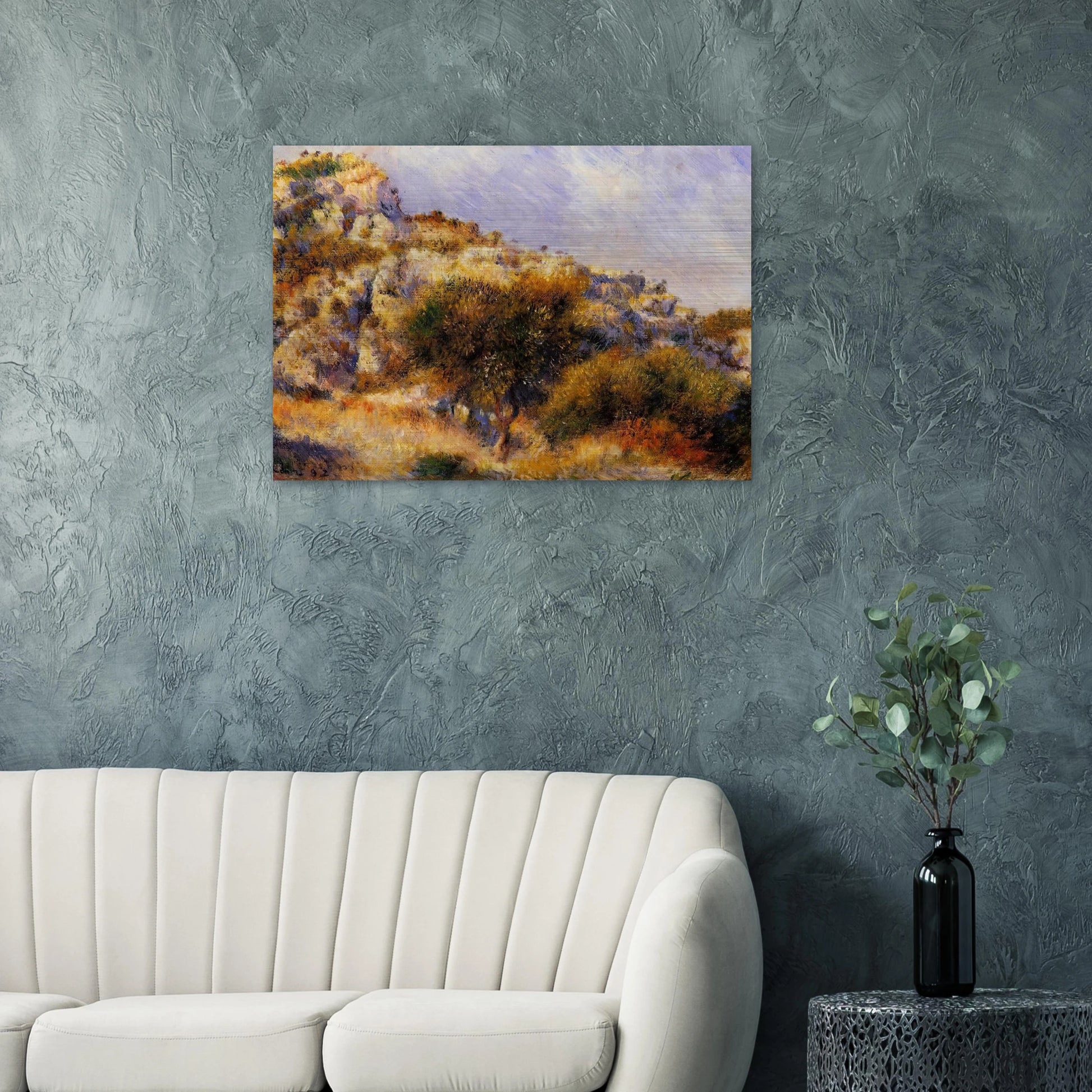 Rocks at l'Estaque - Pierre-Auguste Renoir Brushed Aluminum Print - 70x100 cm / 28x40 inches | Pierre-Auguste Renoir Aluminum Print | Pierre-Auguste Renoir Prints