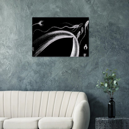 DOLPHINS - MC Escher Brushed Aluminum Print - 70x100 cm / 28x40 inches | MC Escher Aluminum Print | MC Escher Prints