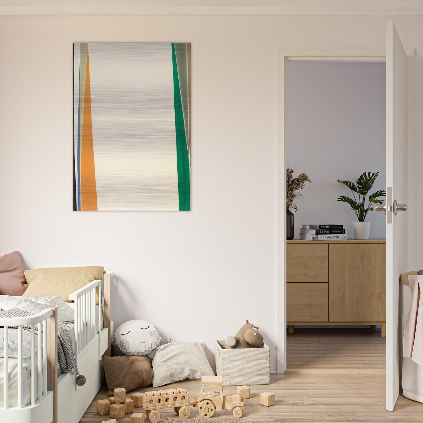 Open White Center - 1974 - Larry Zox Brushed Aluminum Print - 70x100 cm / 28x40 inches | Larry Zox Aluminum Print | Larry Zox Prints