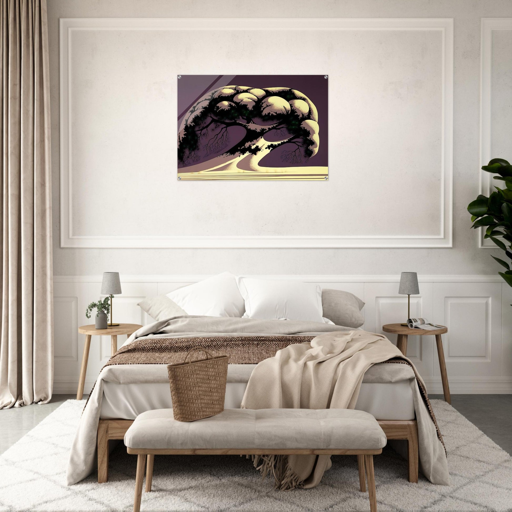 Snow Tree - Eyvind Earle Acrylic Print - 70x100 cm / 28x40″ inches | Eyvind Earle Wall Art | Eyvind Earle Prints