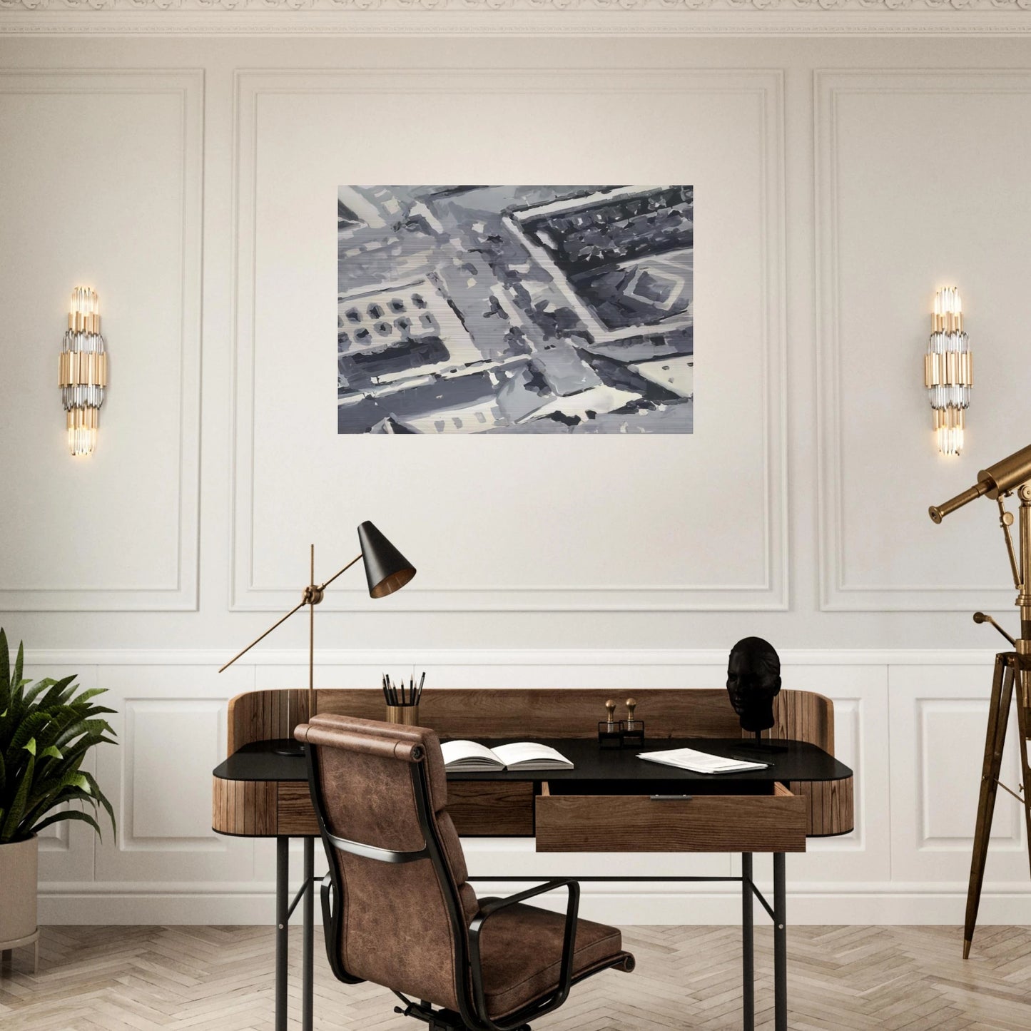 TOWNSCAPE M1 1968 - Gerhard Richter Brushed Aluminum Print - 70x100 cm / 28x40 inches | Gerhard Richter Aluminum Print | Gerhard Richter Prints