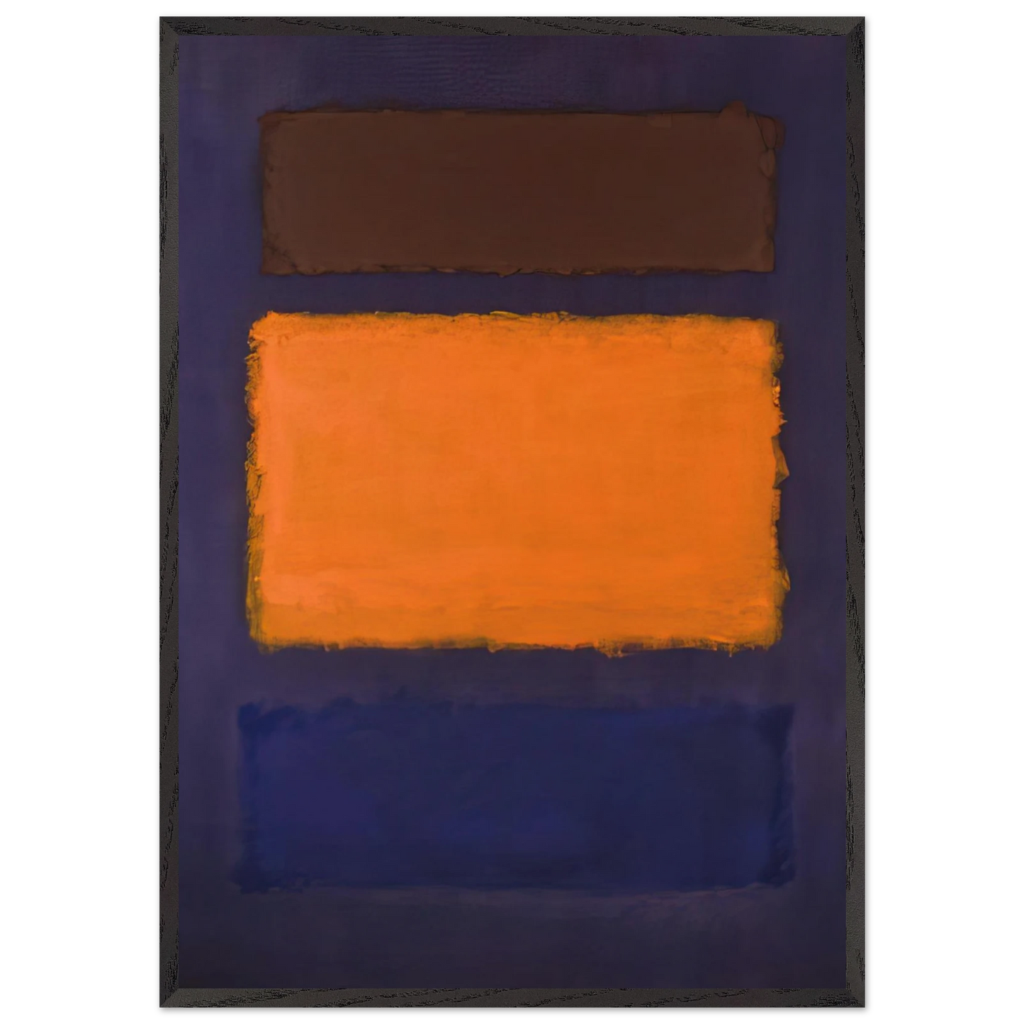 Brown Orange Blue on Maroon - c1963  United States - Mark Rothko 70x100 cm / 28x40 inches Framed Art Print – Black Wooden Frame