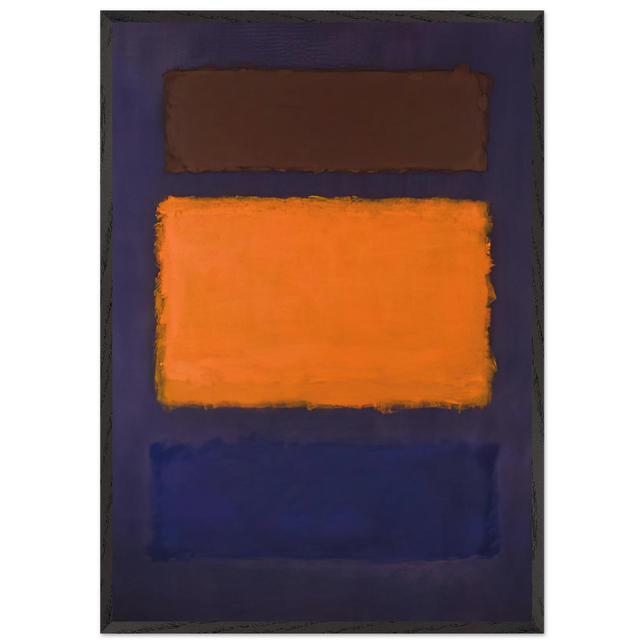 Brown Orange Blue on Maroon - c1963  United States - Mark Rothko 70x100 cm / 28x40 inches Framed Art Print – Black Wooden Frame