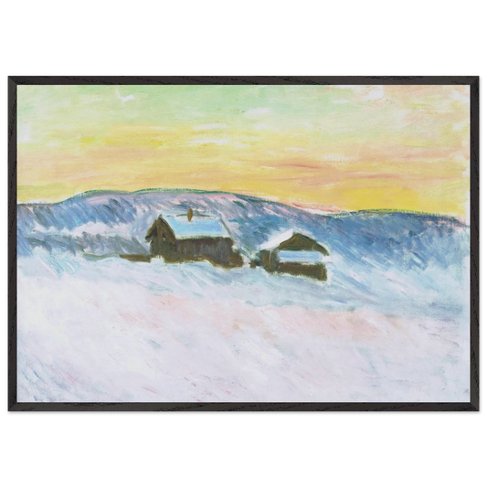 Paysage of Norway the Blue Houses - claude monet 70x100 cm / 28x40 inches Framed Art Print – Black Wooden Frame