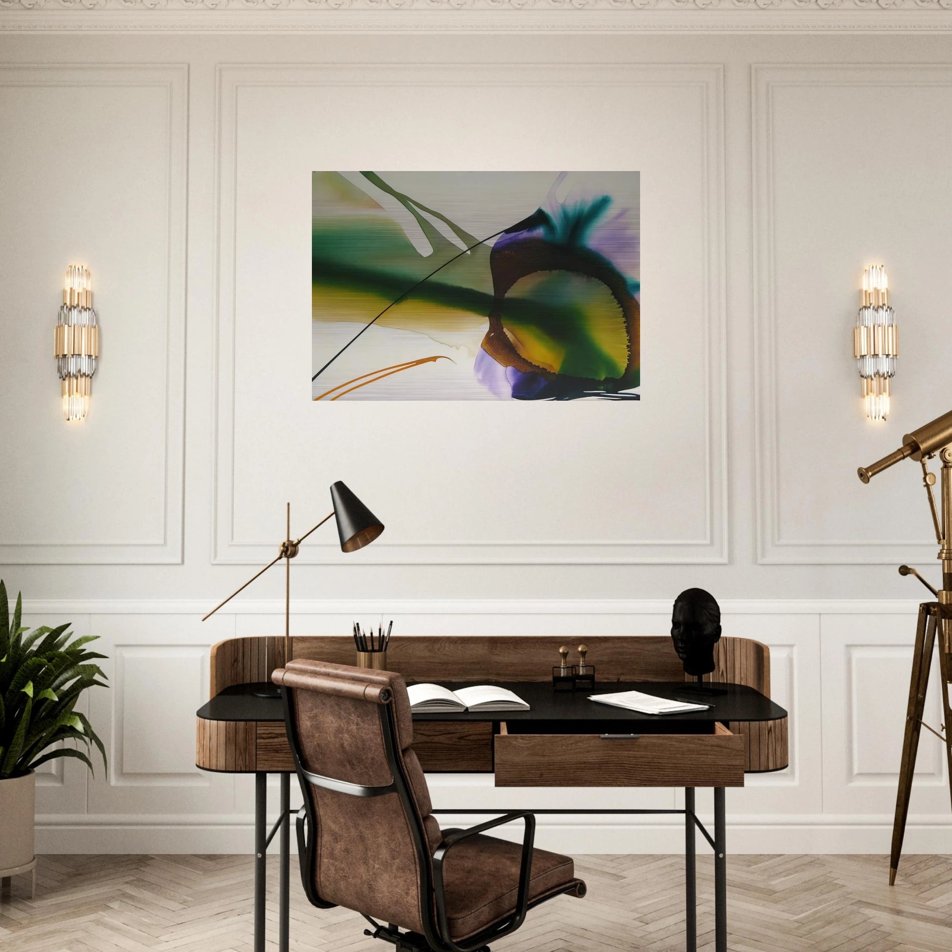 Phenomena Amber Sight - 1968 - Paul Jenkins Brushed Aluminum Print - 70x100 cm / 28x40 inches | Paul Jenkins Aluminum Print | Paul Jenkins Prints
