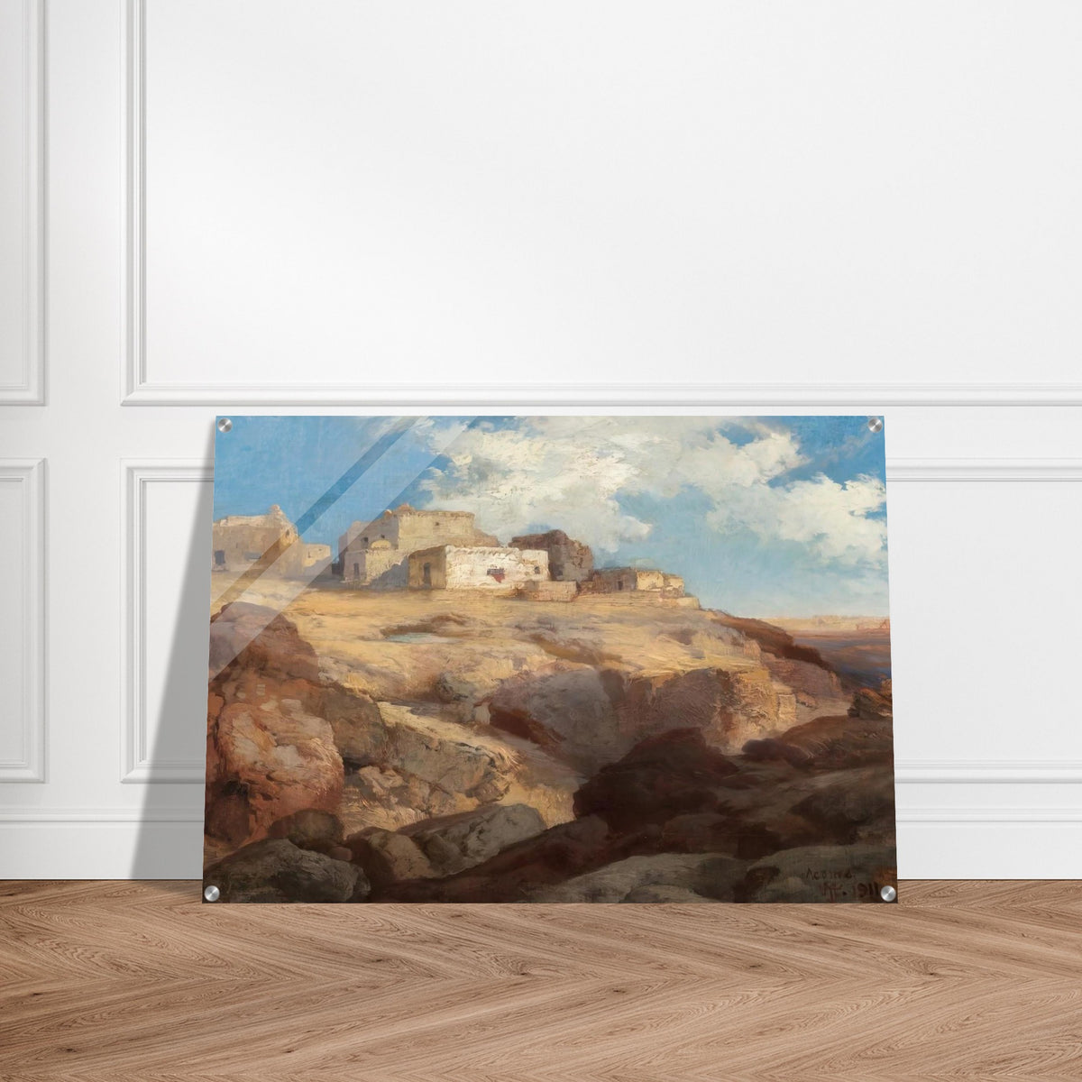 A Bit of Acoma New Mexico - Thomas Moran Acrylic Print - 70x100 cm / 28x40″ inches