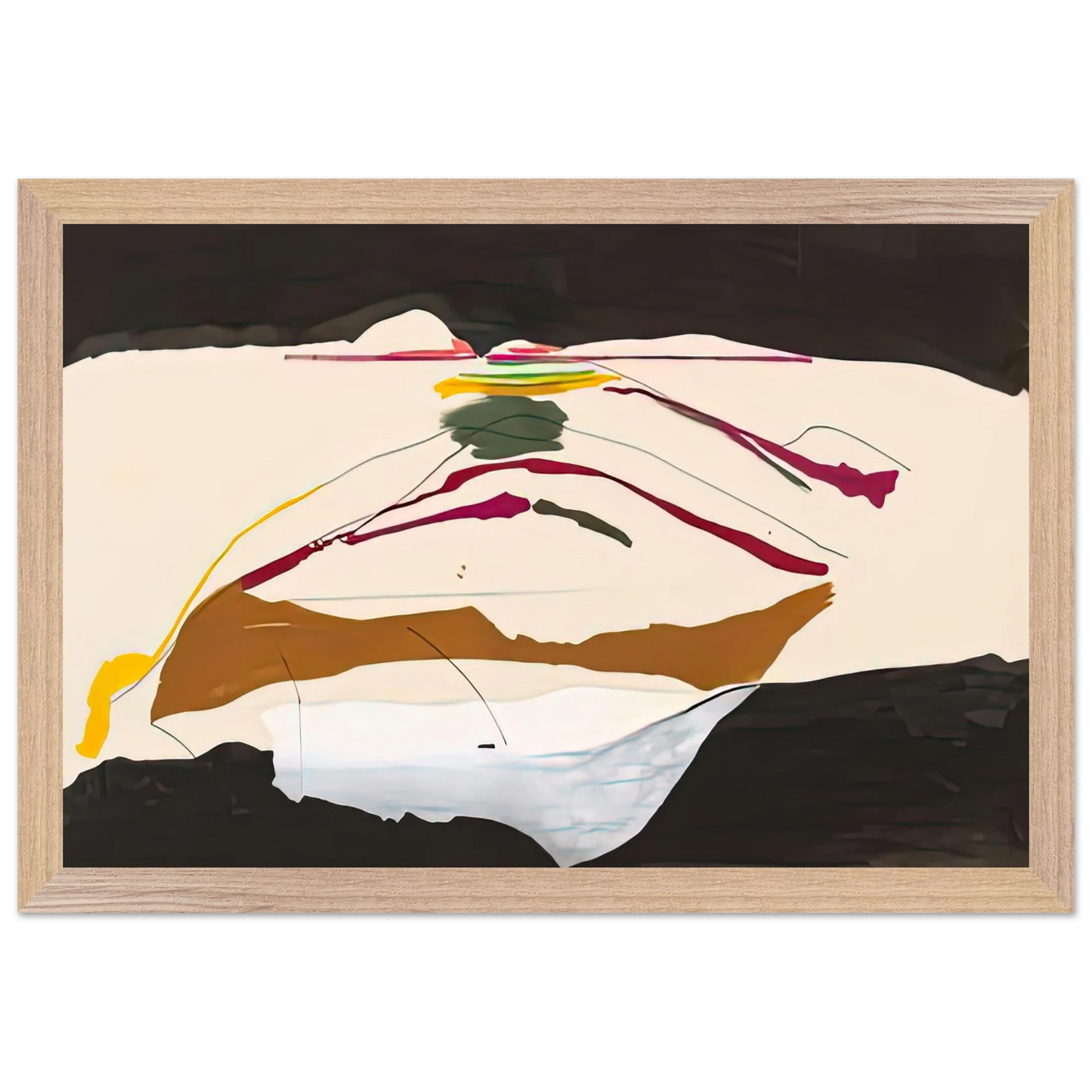 Helen Frankenthaler - New Paths, 1973- Wall Art - 30x40 cm / 12x16 inches - Premium Wooden Framed Poster With Fine Art Paper-canvas - Wood frame