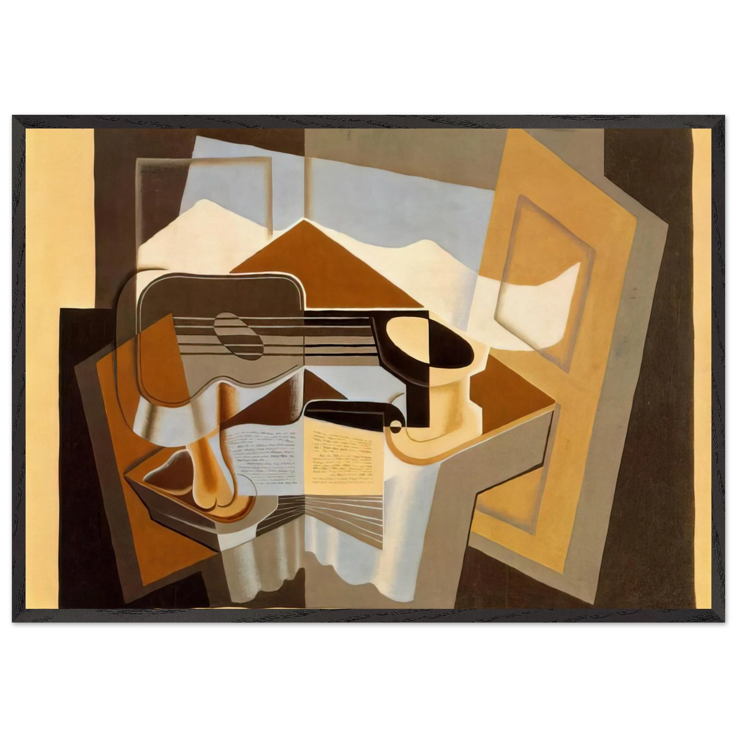 THE MOUNTAIN LE CANIGOU 1921 - Juan Gris 70x100 cm / 28x40 inches Framed Art Print – Black Wooden Frame