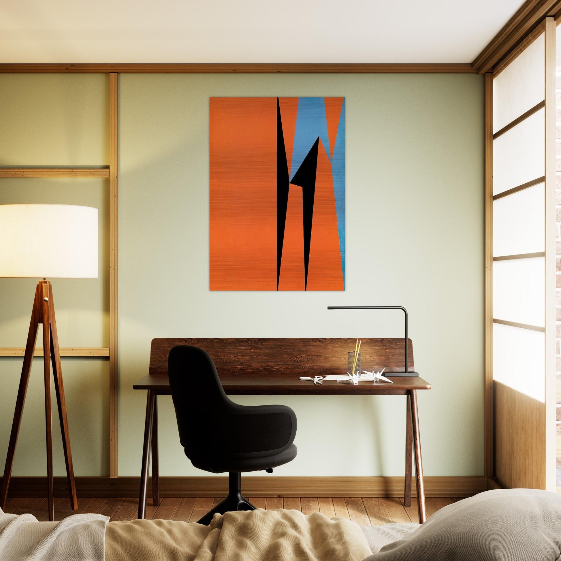Dichotomic Organization - 1959 - Lorser Feitelson Brushed Aluminum Print - 70x100 cm / 28x40 inches | Lorser Feitelson Aluminum Print | Lorser Feitelson Prints