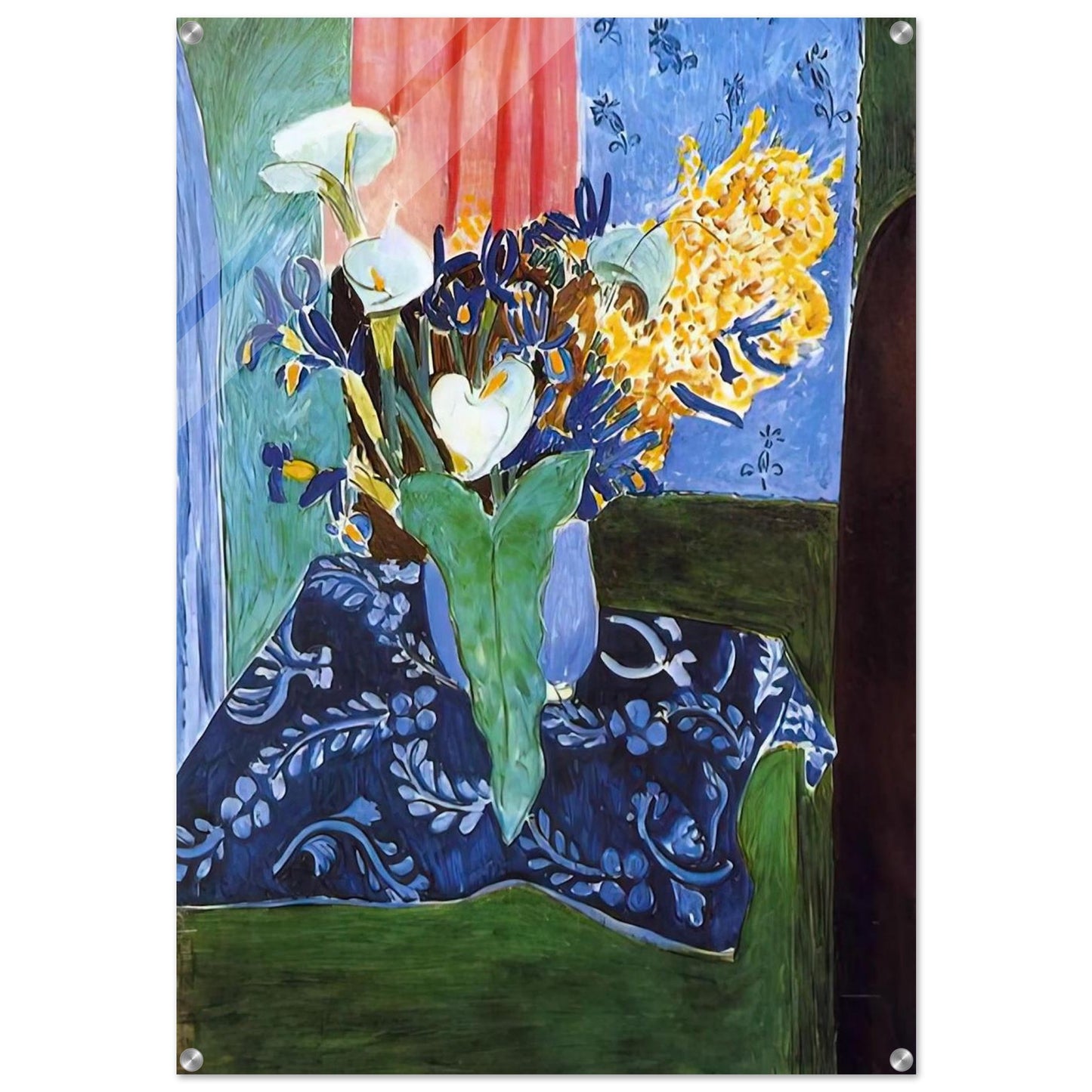 CALLA LILIES IRISES AND MIMOSAS 1913 - Henri Matisse Acrylic Print - 70x100 cm / 28x40″ inches