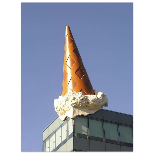 Claes Oldenburg - DROPPED CONE COLLABORATION WITH VAN BRUGGEN 2001  75x100 cm / 30x40inches Fine Art Poster