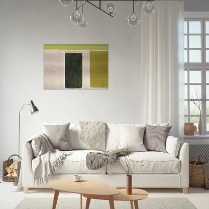 Double Green Sun-Box - 1967 - Theodoros Stamos Brushed Aluminum Print - 70x100 cm / 28x40 inches | Theodoros Stamos Aluminum Print | Theodoros Stamos Prints