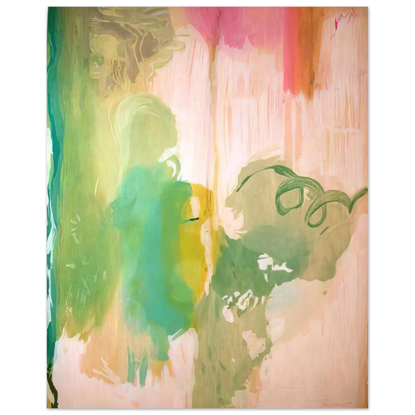 Helen Frankenthaler - Snow Pines - 2004 Wall art - 28x43  cm / XL (11x17 inches) - Premium Wooden Framed Poster With Fine Art Paper-canvas - Black frame