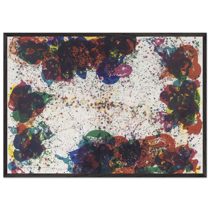 Coral Lyre Nine - Sam Francis 70x100 cm / 28x40 inches Framed Art Print – Black Wooden Frame
