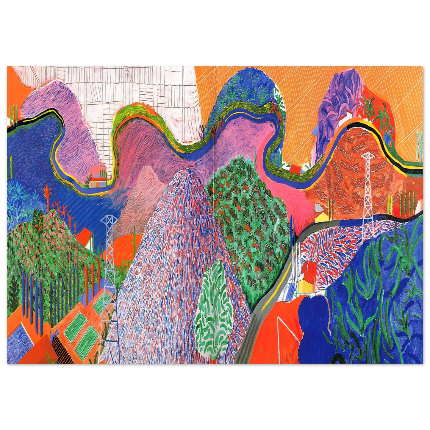 David Hockney - David Hockney Wall art - 50x70 cm / 20x28 inches - Premium Wooden Framed Poster With Fine Art Paper-canvas - Wood frame